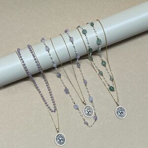 Elegant Gold and Silver Pendant Necklace Set